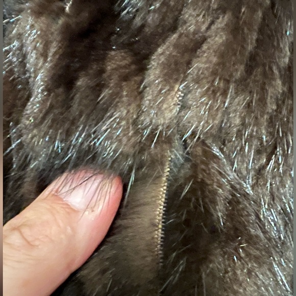 Vintage Mahogany Mink Fully Let Out Bomber Jacket Size 12-14 L XL Silk Lining - Picture 16 of 17